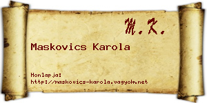 Maskovics Karola névjegykártya